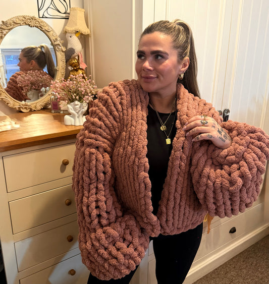Jumbo Cosy Cardi - Solid colour (mocha)