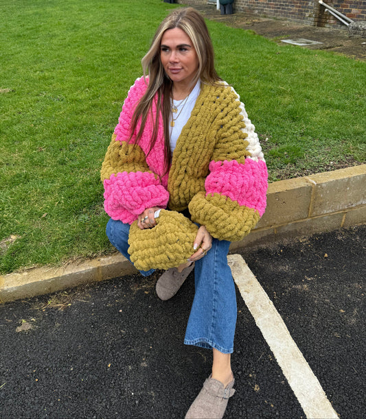 Jumbo Cosy Cardi - Block trio