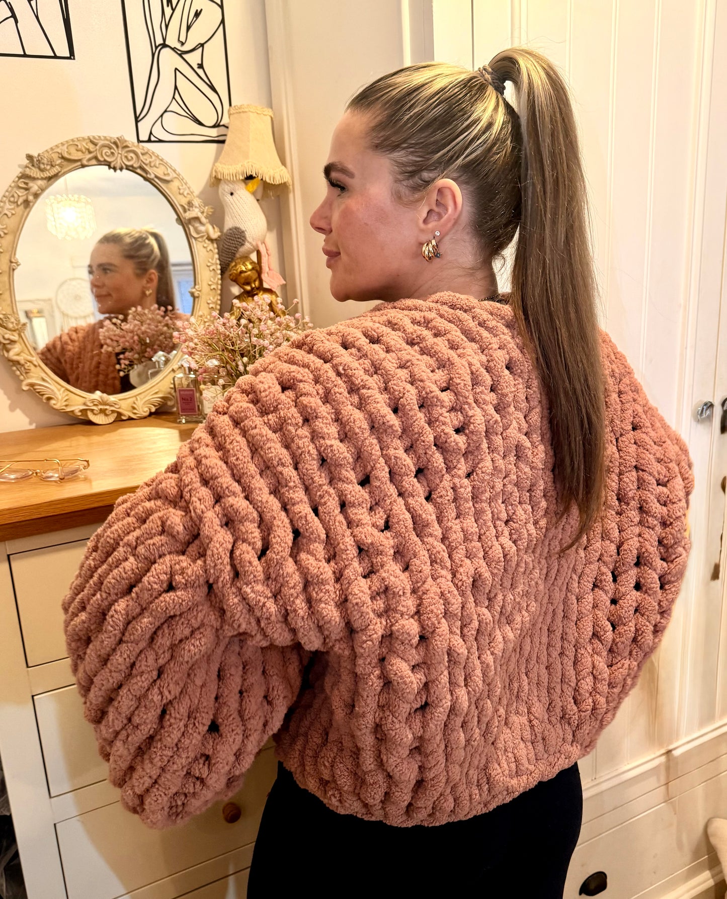 Jumbo Cosy Cardi - Solid colour (mocha)