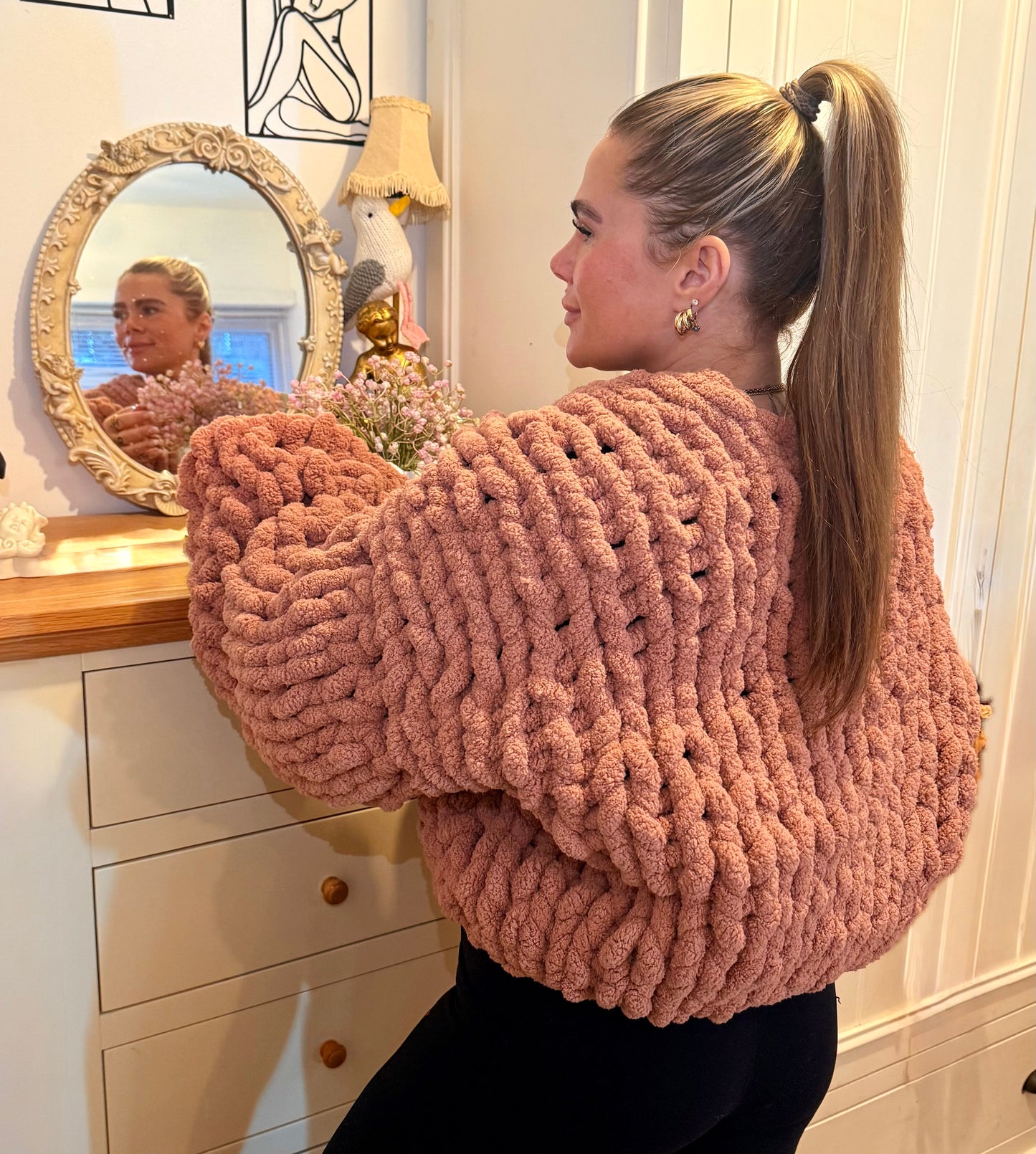 Jumbo Cosy Cardi - Solid colour (mocha)